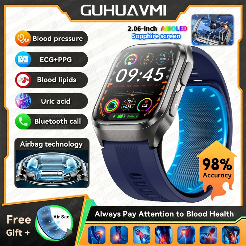 2026New Airbag ECG Health SmartWatches Blood Pressure Uric Acid Heart Body fat Bluetooth Call AI Diagnostic Bracelet Men Women - Image 10