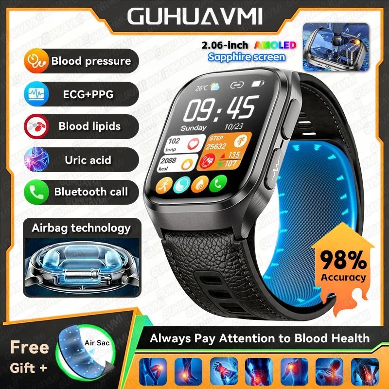 2026New Airbag ECG Health SmartWatches Blood Pressure Uric Acid Heart Body fat Bluetooth Call AI Diagnostic Bracelet Men Women - Image 7
