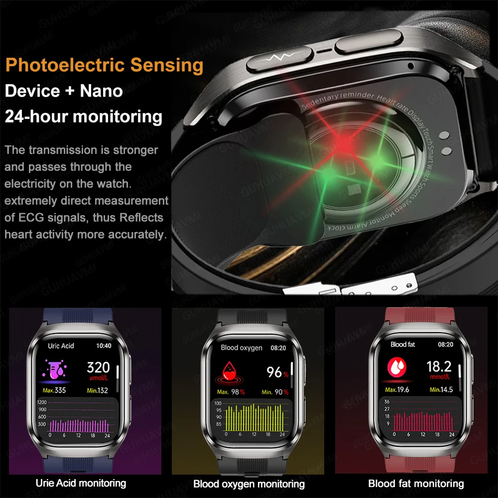 2026New Airbag ECG Health SmartWatches Blood Pressure Uric Acid Heart Body fat Bluetooth Call AI Diagnostic Bracelet Men Women - Image 4