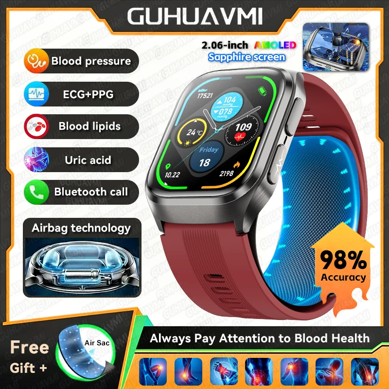 2026New Airbag ECG Health SmartWatches Blood Pressure Uric Acid Heart Body fat Bluetooth Call AI Diagnostic Bracelet Men Women - Image 11