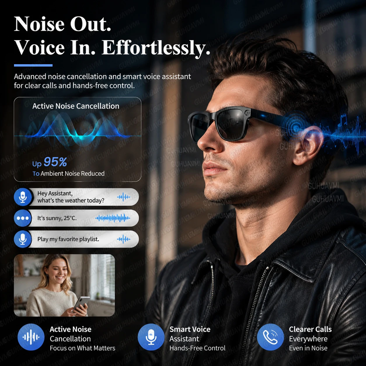 New AI Smart Glasses with 8MP 4K Video Recording Camera Hands-free Photo&Video ChatGPT AI Translation Vlog AI Glasses Men Women - Image 4