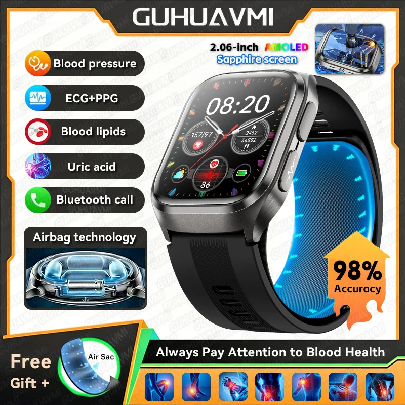 2026New Airbag ECG Health SmartWatches Blood Pressure Uric Acid Heart Body fat Bluetooth Call AI Diagnostic Bracelet Men Women - Image 9