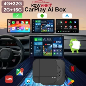 2026 Kowankit 4+32G Wireless CarPlay Smart Ai Box Plug & Play Android Auto Adapter 3 in 1 Car Tv Box For YouTube Netflix